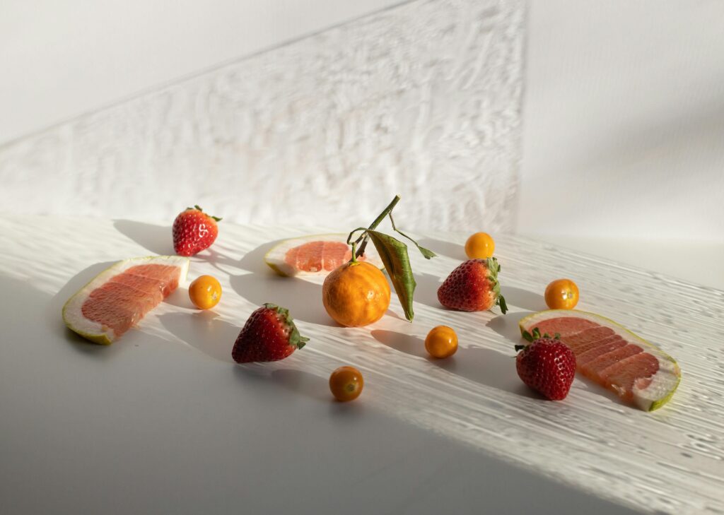 Fresas, arándanos y frambuesas